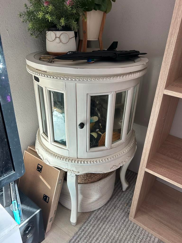 Vintage Rond Bijzettafeltje met Draaiplateau, Huis en Inrichting, Ophalen, Gebruikt, Barok, Rond