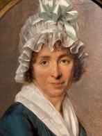 Portret vrouw, olieverf op doek, Frankrijk einde 18e eeuw, Antiek en Kunst, Ophalen