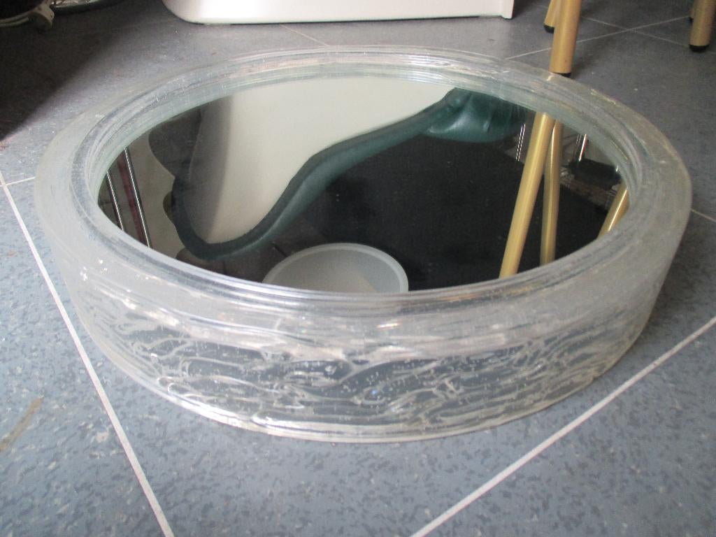 Kunststof space age design spiegel vintage jaren 70 retro, Huis en Inrichting, Woonaccessoires | Spiegels, Minder dan 50 cm, Gebruikt