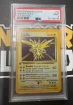 Zapdos Holo 1st Edition PSA 9 Mint - 1999 Pokémon Dutch, Ophalen of Verzenden, Zo goed als nieuw, Losse kaart, Foil
