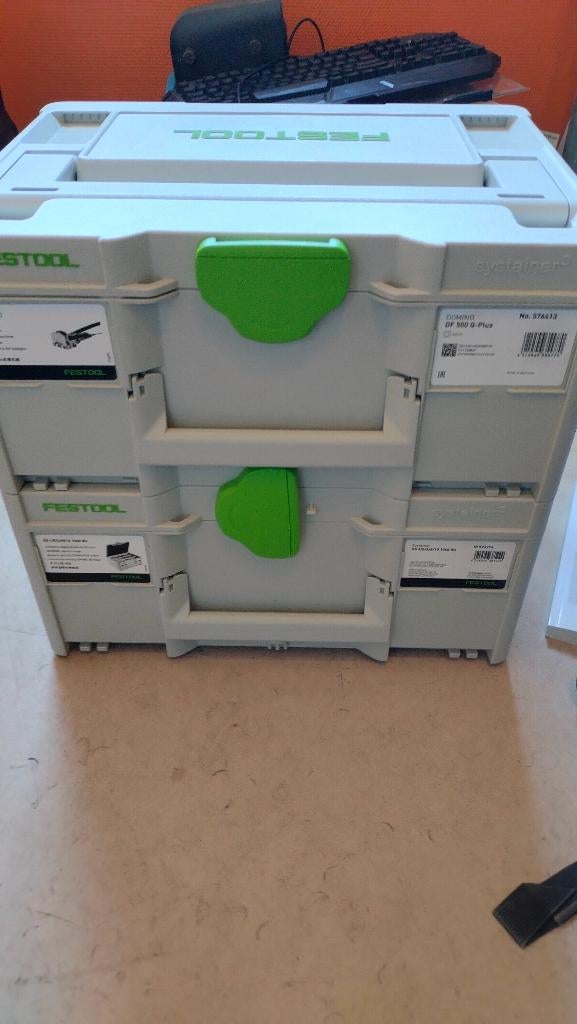 Festool Domino DF 500 + DS en bits - zgan, Doe-het-zelf en Verbouw, Gereedschap | Freesmachines, Ophalen, Lamellenfrees, Zo goed als nieuw