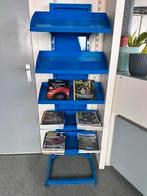 Blauwe display standaard voor tijdschriften/folders, Ophalen, Gebruikt