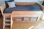 Steigerhouten bed halfhoogslaper, Huis en Inrichting, Ophalen, Eenpersoons, Minder dan 160 cm, 90 cm