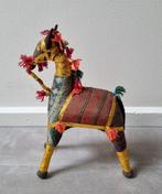 Rajasthani stoffen paard India Tibet 37 cm hoog - Kwadraat, Ophalen of Verzenden