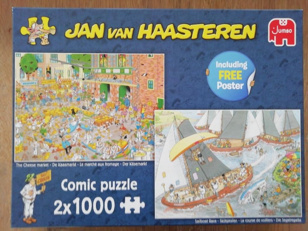 Jan van Haasteren puzzels - 2x 1000 stukjes, Hobby en Vrije tijd, Ophalen, 500 t/m 1500 stukjes, Zo goed als nieuw