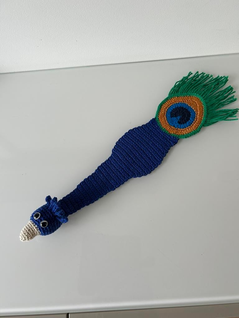 Gehaakte Pauw boekenlegger, Ophalen of Verzenden, Nieuw, Haken