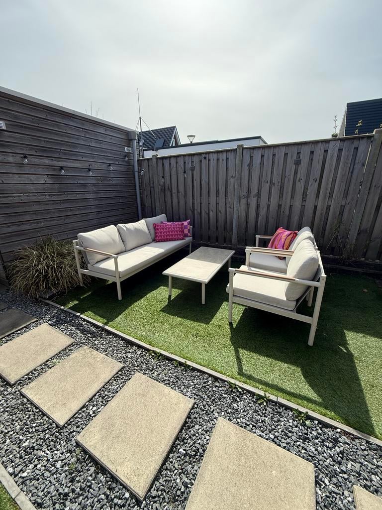 Tuinset met Loungebank en Stoelen, Tuin en Terras, Tuinsets en Loungesets, Ophalen, 5 zitplaatsen, Gebruikt, Aluminium