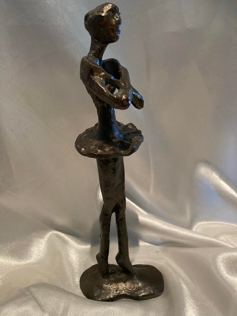 Brutalistische bronzen ballerina, 22cm, Brutalistisch, Ophalen of Verzenden, Brons, 20 - 50 cm