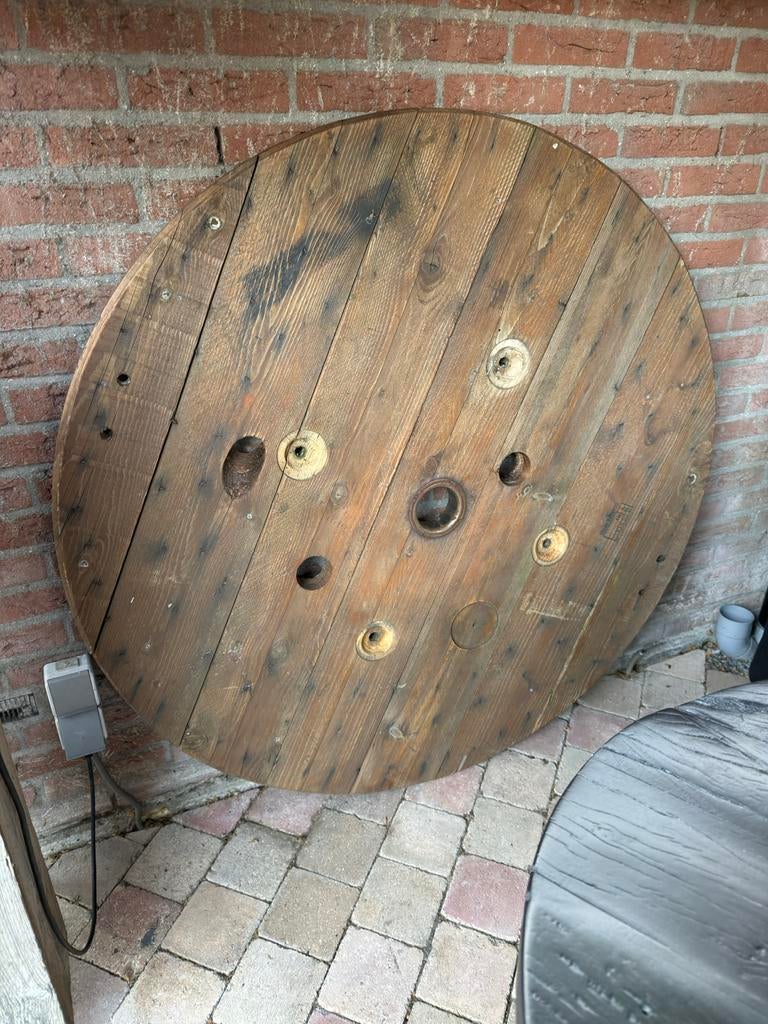 Grote houten kabelhaspel - Ideaal voor tafel of decoratie, Huis en Inrichting, Ophalen, Gebruikt, 100 tot 150 cm, Rond