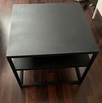 Bijzettafel zwart staal, Overige materialen, Vierkant, 55 tot 75 cm, Zo goed als nieuw