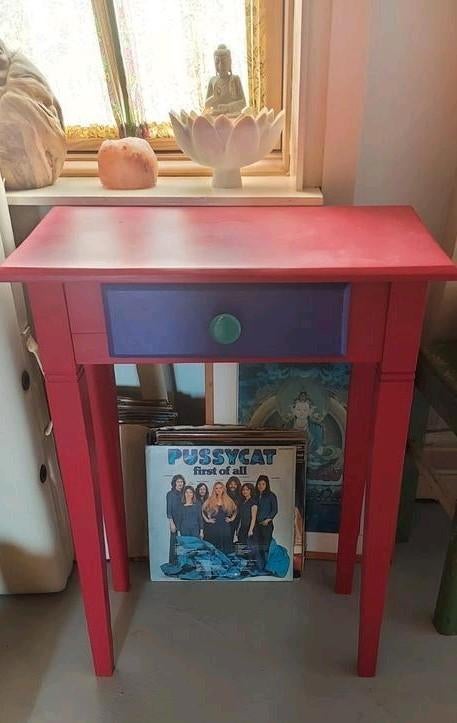 Klein hoog tafeltje sidetable, Ophalen, 25 tot 50 cm, Rechthoekig, 50 tot 100 cm