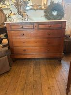 Antieke Ladekast met Marmeren Blad - engelse stijl, Ophalen, Gebruikt, 5 laden of meer, 100 tot 150 cm