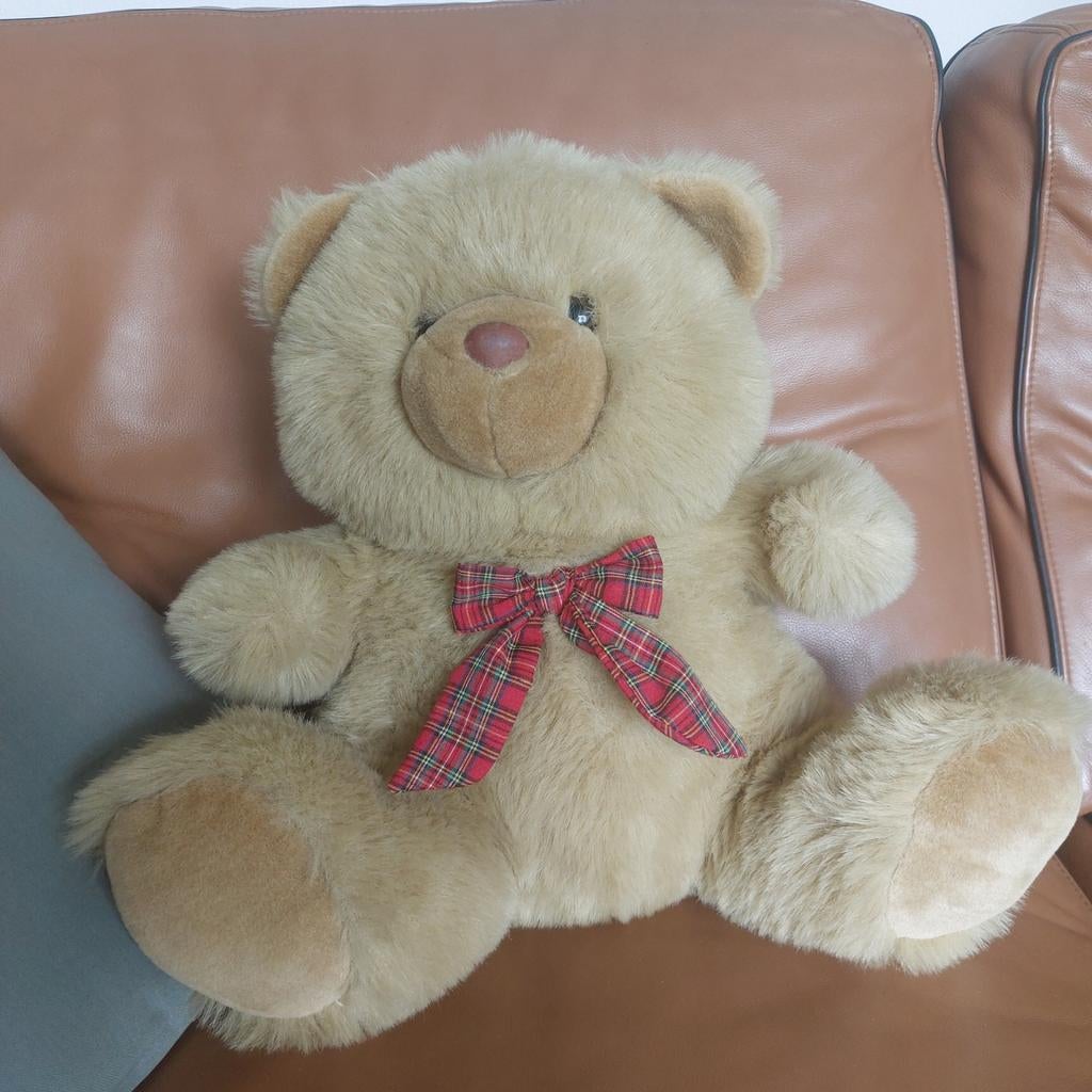 Grote teddybeer knuffel 40cm met strikje, Kinderen en Baby's, Speelgoed | Knuffels en Pluche, Ophalen, Gebruikt, Overige merken