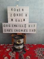 Zo inzetbaar 👌 rooster/kijkglas/lont/prima brander 2 foto's, Antiek en Kunst, Antiek | Emaille, Ophalen of Verzenden