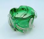 Val Saint Lambert groene Sommerso kern kristallen asbak 1950, Antiek en Kunst, Ophalen of Verzenden