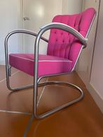 Gispen fauteuil roze met witte armleuningen, Overige kleuren, Ophalen of Verzenden, Zo goed als nieuw, Metaal