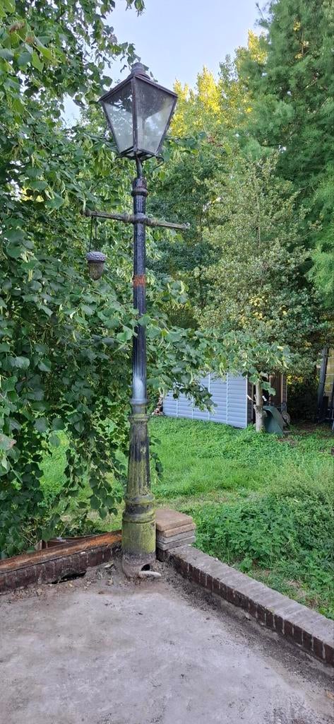 Gietijzeren lantaarn (massief), Tuin en Terras, Buitenverlichting, Ophalen, Gebruikt, Staande lamp, 50 tot 250 watt