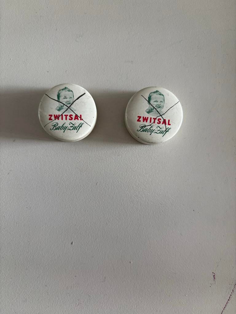 Vintage Zwitsal Baby Zalf monsterblikjes (2 stuks), Ophalen of Verzenden, Gebruikt