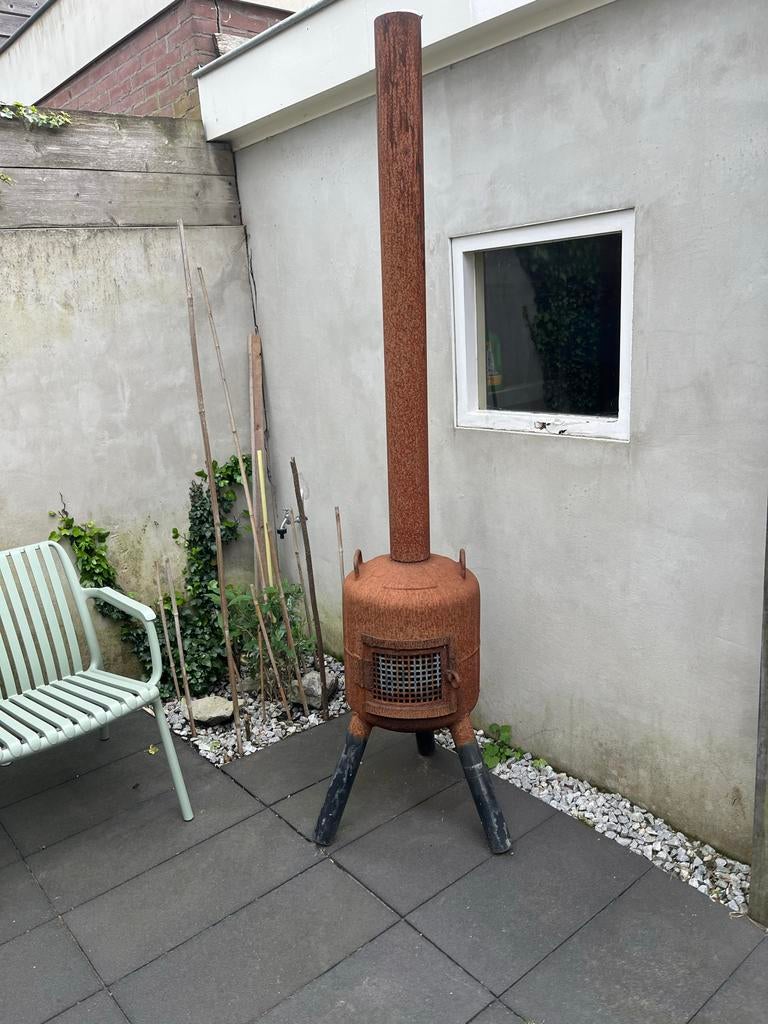 Terraskachel van originele dikbuik gasfles, Ophalen, Gebruikt