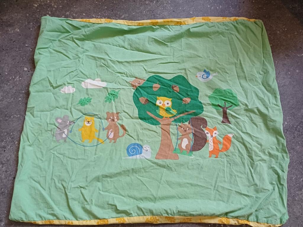 2x Dekbedovertrekset bosdieren, Ikea, Gebruikt, Ophalen of Verzenden, Jongetje, Geel