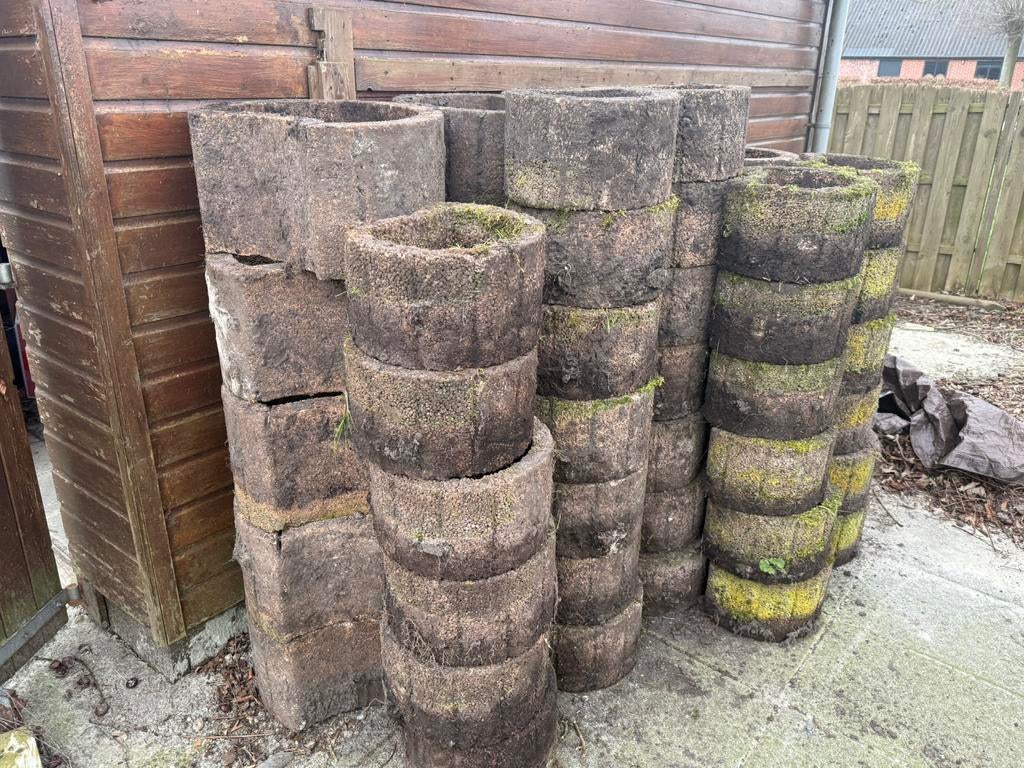 stapelbare plantenbakken, Tuin en Terras, Bloembakken en Plantenbakken, Ophalen, Gebruikt, Minder dan 60 cm, Rond