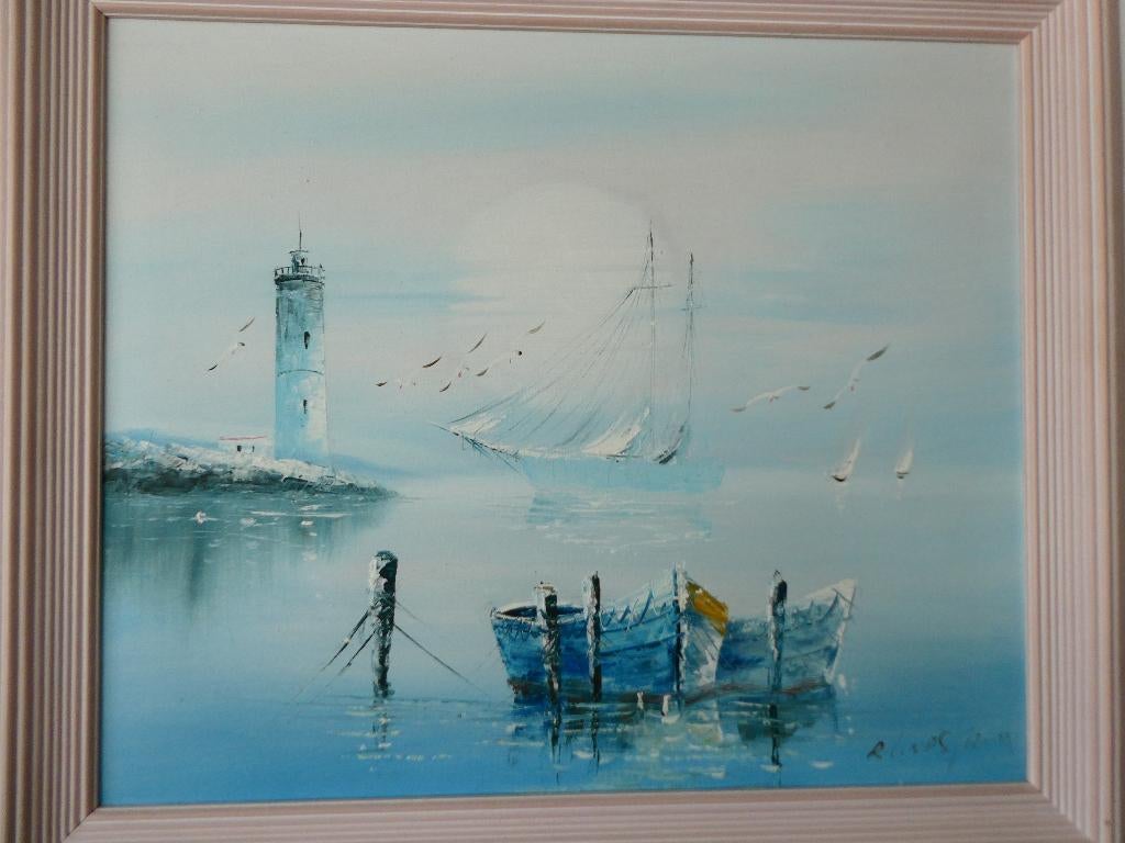 Rikard Lindström, Ophalen, 50 tot 75 cm, Zo goed als nieuw, Schilderij