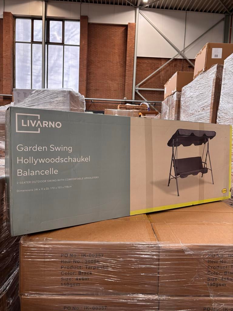 Livarno Schommelbank voor in de tuin - 2-zits, Tuin en Terras, Tuinsets en Loungesets, 2 zitplaatsen, Overige materialen, Nieuw