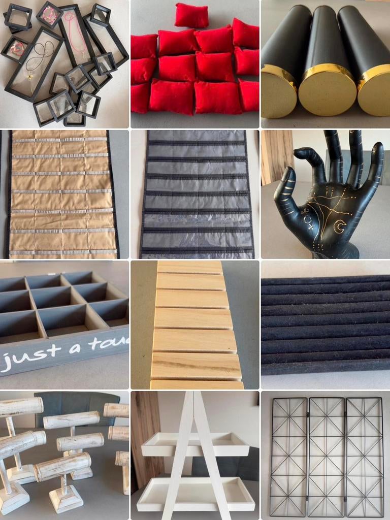 Veel verschillende sieraden displays / presentatie materiaal, Ophalen of Verzenden, Gebruikt