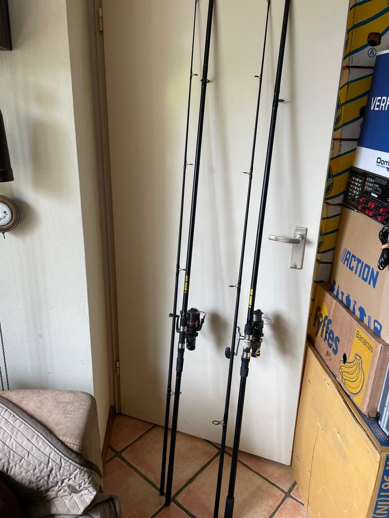 2 karper hengels, Watersport en Boten, Hengelsport | Zeevissen, Ophalen of Verzenden, Zo goed als nieuw, Werphengel