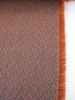 Meubelstof oranjebruin met grijs in patroon; 2,28 meter, Wol, 120 cm of meer, Oranje, Ophalen of Verzenden