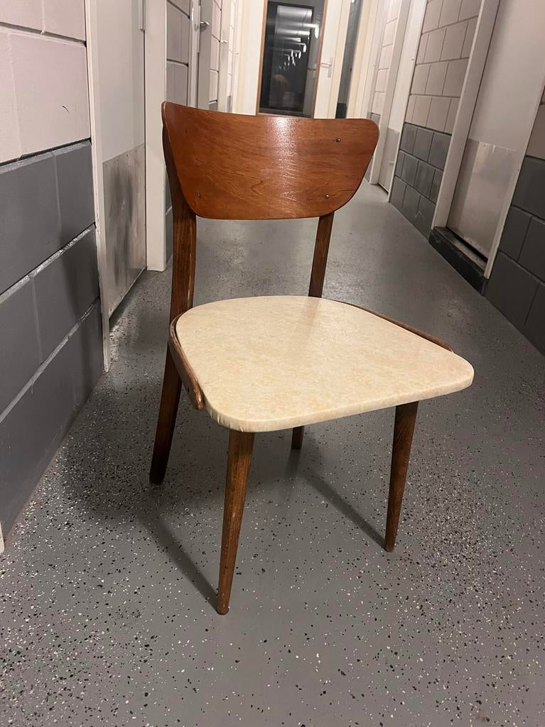 Houten stoel, Huis en Inrichting, Stoelen, Ophalen, Zo goed als nieuw, Bruin, Eén