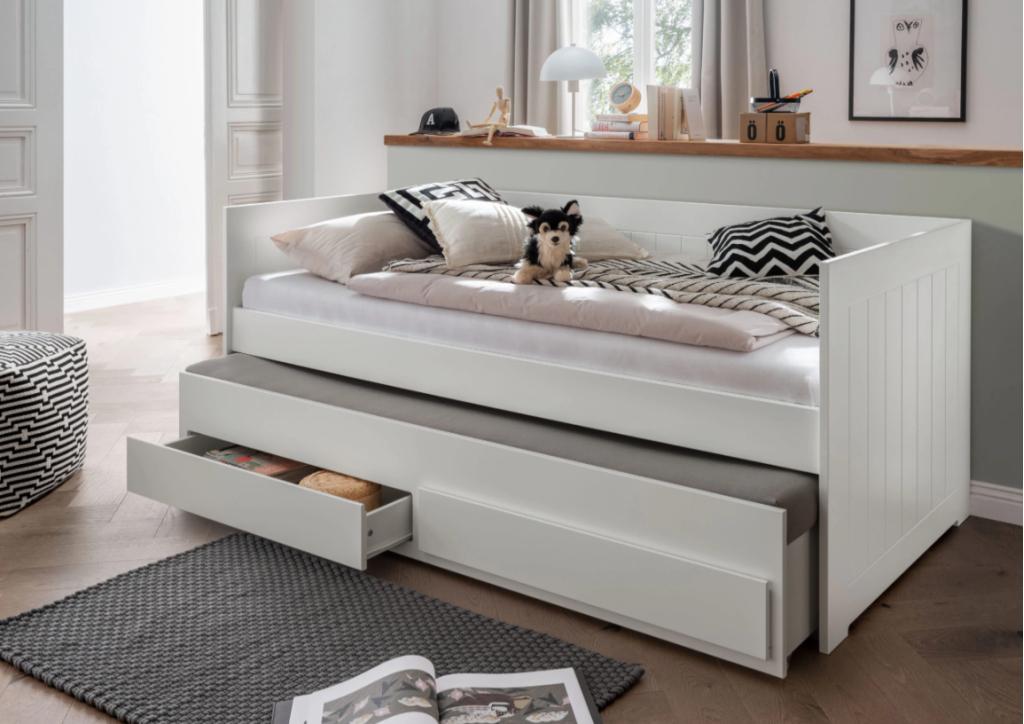 Emma bedbank/kajuitbed (met lades) - 90x200 - Wit, Kinderen en Baby's, Kinderkamer | Bedden, Niet ingevuld, Niet ingevuld, Niet ingevuld