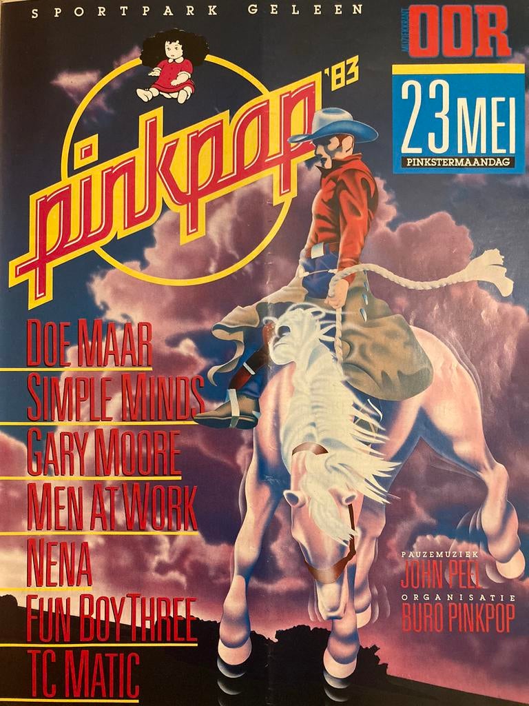 Paginagrote advertentie PINKPOP 1983 DOE MAAR Nena TC MATIC, Ophalen of Verzenden
