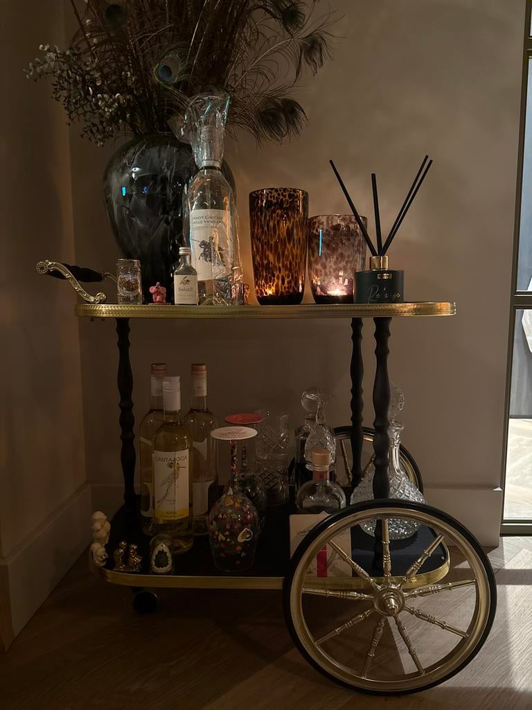 Trolley goud met zwart, Ophalen, Gebruikt, Goud, Metaal