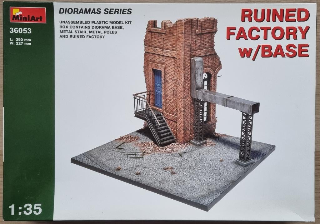MiniArt Dioramas 1:35 #36053 WWII Ruined Factory with Base, Ophalen of Verzenden, Nieuw, 1:35 tot 1:50, Diorama