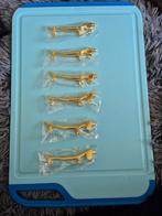 Teckel tekkel messenleggers 6 stuks goudkleur nieuw, Verzenden, Nieuw, Dier