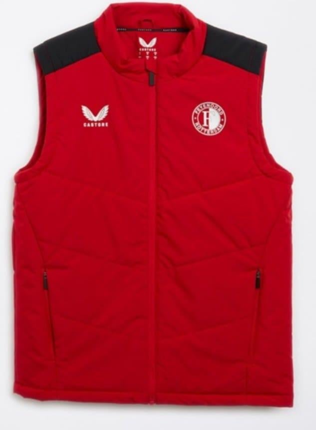 Castore Feyenoord Bodywarmer Rood Maat L, Kleding | Heren, Bodywarmers, Maat 52/54 (L), Castore, Nieuw, Ophalen of Verzenden