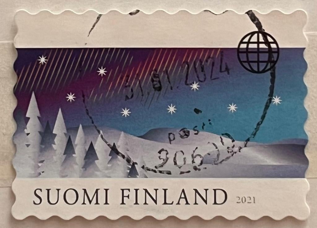 Postzegel Finland 2021 Noorderlicht, Verzenden, Finland, Gestempeld