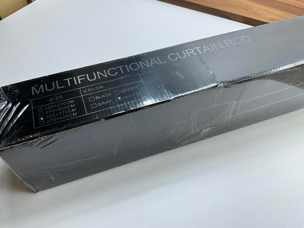 Telescoop stang wit 320 tot 370cm gordijn stang, Ophalen, Nieuw