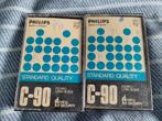 2x Philips C-90 Cassettebandjes - Standard Quality, Gebruikt, 2 t/m 25 bandjes, Overige genres, Ophalen of Verzenden
