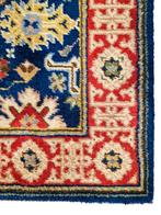 Vintage oosters wol Kazak vloerkleed floral blue 91x168cm, Gebruikt, Klassiek, Oosters, Traditioneel, Onbekend, Onbekend