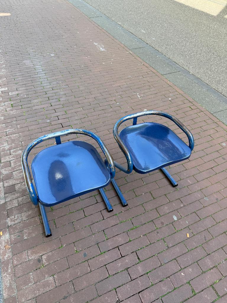 Vintage Zweeds design stalen krukken, Lammhults Zweden, Ophalen, Gebruikt, Staal, I