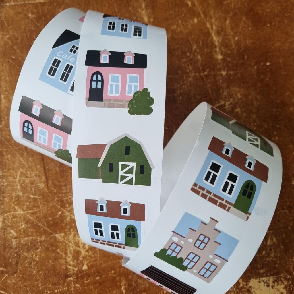 Sluitstickers huisjes stickers woning cafe schuur nieuw huis, Hobby en Vrije tijd, Stickers en Plaatjes, Verzenden, Nieuw, Meerdere stickers