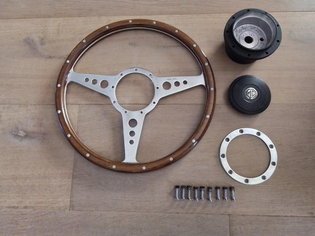 MG B HOUTEN STUURWIEL MOTO-LITA  MET MOTO-LITA STUURNAAF SET, Ophalen of Verzenden