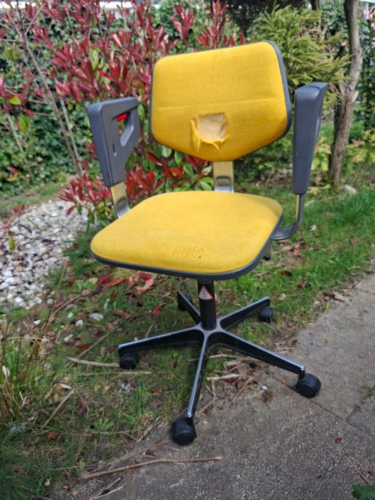 Vintage gispen bureaustoel, Huis en Inrichting, Bureaustoelen, Ophalen, Gebruikt, Geel, Bureaustoel
