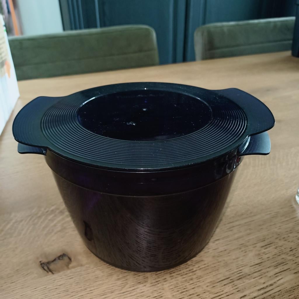 Tupperware microcook, donkerblauw, 2.25 ltr., Huis en Inrichting, Keuken | Tupperware, Ophalen of Verzenden, Zo goed als nieuw