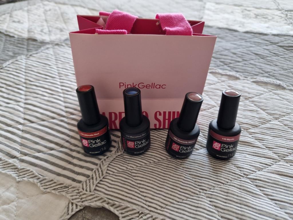 4 Pink Gellac gellakjes - Zo goed als nieuw, Ophalen of Verzenden, Zo goed als nieuw, Handen en Nagels, Make-up