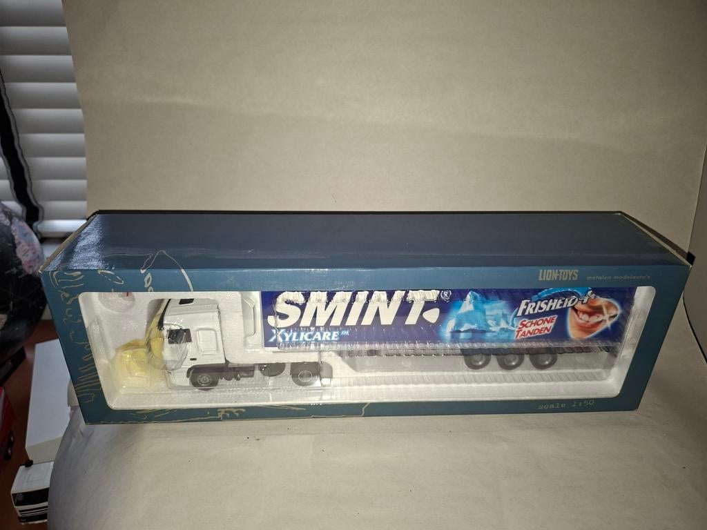 Daf XF Lion Toys Smint 1:50 met doos, Ophalen of Verzenden, Zo goed als nieuw, Bus of Vrachtwagen, Lion Toys
