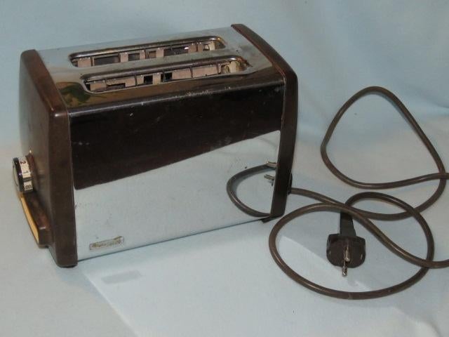 Vintage broodrooster Philips jaren 70 bruin met RVS, Antiek en Kunst, Ophalen of Verzenden