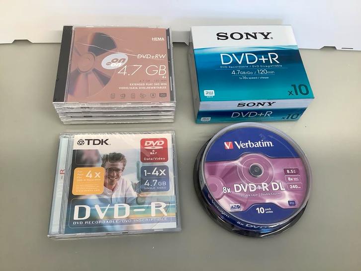 Grote partij CD-R, CD-RW, DVD-R, DVD+R, DVD+RW, Computers en Software, Beschrijfbare discs, Nieuw, Cd, Herschrijfbaar, Ophalen of Verzenden